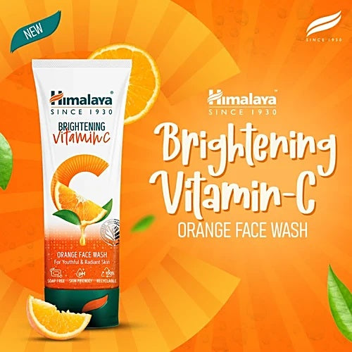 Himalaya Brightening Vitamin C Orange Face Wash, 100 ml