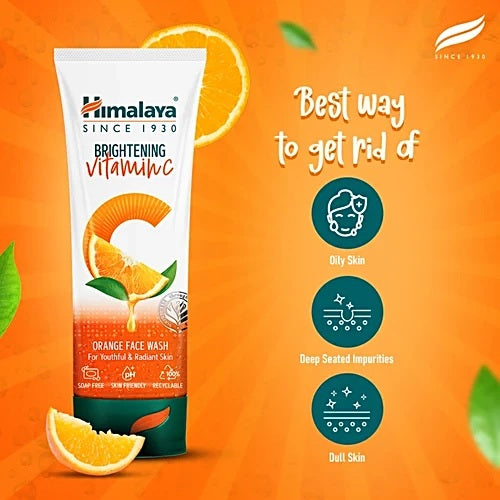 Himalaya Brightening Vitamin C Orange Face Wash, 100 ml