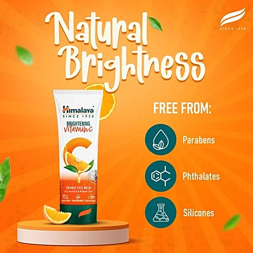 Himalaya Brightening Vitamin C Orange Face Wash, 100 ml