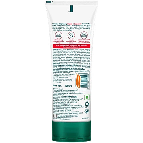 Himalaya Brightening Vitamin C Strawberry Face Wash, 100 ml