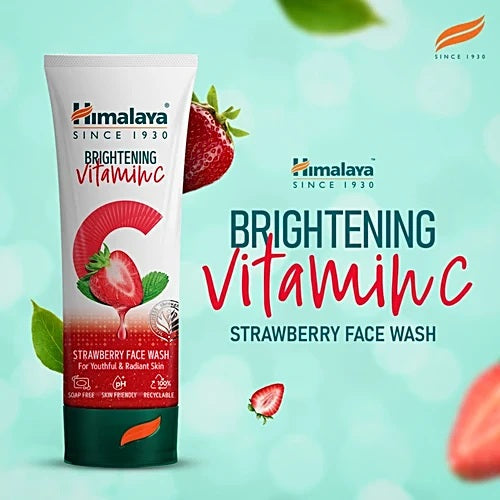 Himalaya Brightening Vitamin C Strawberry Face Wash, 100 ml