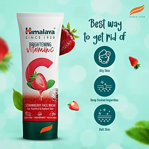 Himalaya Brightening Vitamin C Strawberry Face Wash, 100 ml