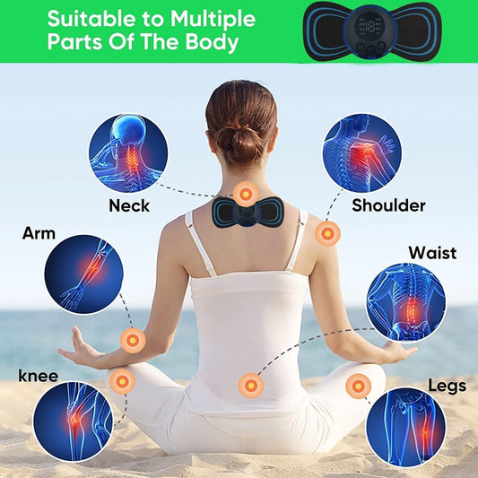 Butterfly Electric Massager for Pain Relief, Slimming & Muscle Relaxation | Portable, Rechargeable, Mini Body Massager for Neck, Shoulder, Back, Arms & Legs