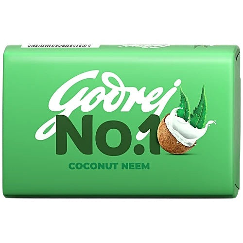 Godrej No.1 Coconut & Neem Bathing Soap, Gives Silky Smooth Skin, 100 g (Pack of 5)