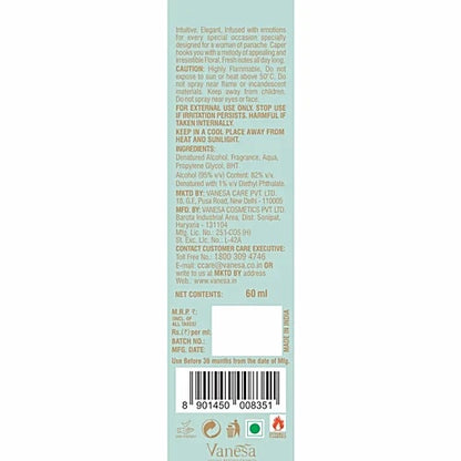 Vanesa Caper Eau De Parfum - For Women, 60 ml