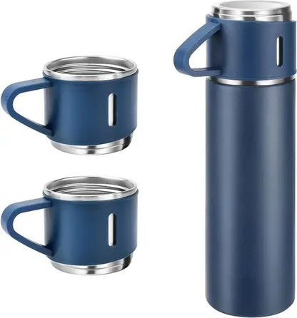 Vacuum Flask Bottle with Cup Set 500ml (Blue)