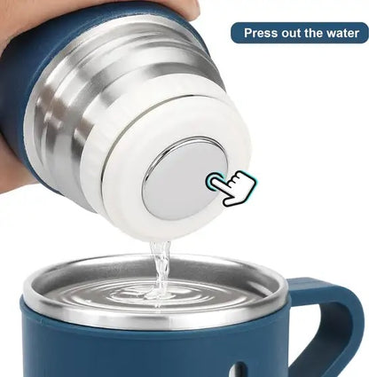 Vacuum Flask Bottle with Cup Set 500ml (Blue)