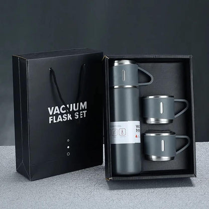 Vacuum Flask Bottle with Cup Set 500ml (Grey)