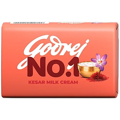 Godrej No.1 Kesar & Milk Cream Bathing Soap, 100 g (Pack of 5)