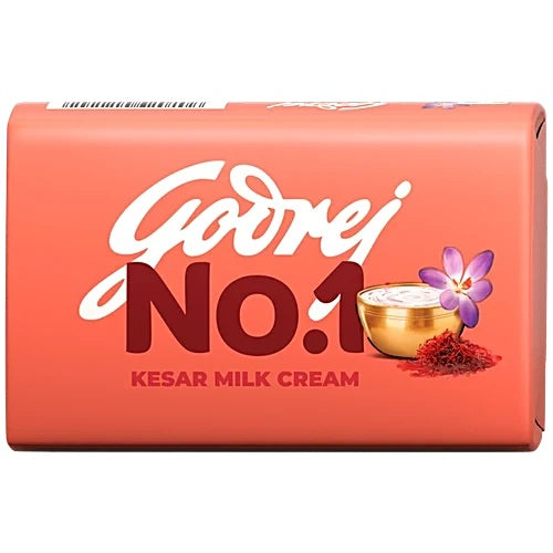 Godrej No.1 Kesar & Milk Cream Bathing Soap, 100 g (Pack of 5)