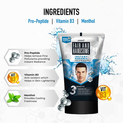 Fair and Handsome Instant Radiance Face Wash, 100g