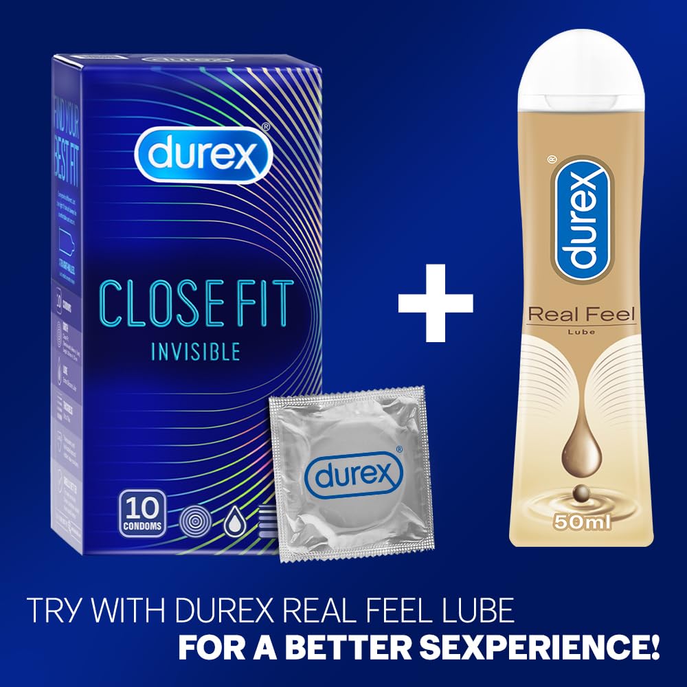 Durex Close Fit Invisible Condoms for Men - 10s | Ultra Thin Condom