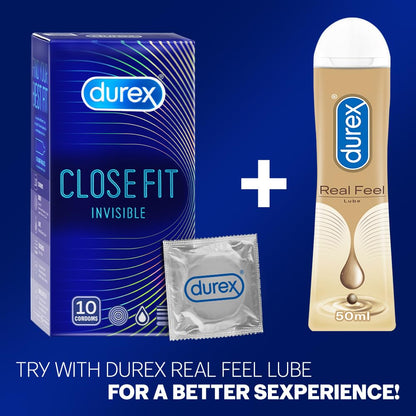 Durex Close Fit Invisible Condoms for Men - 10s | Ultra Thin Condom