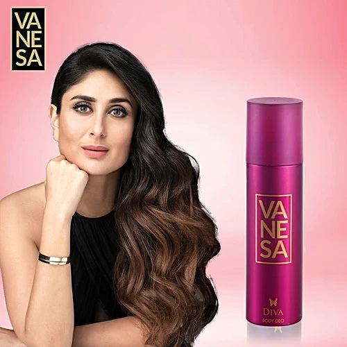 Vanesa Diva Deodorant Body Spray - Refreshing Fragrance, 150 ml