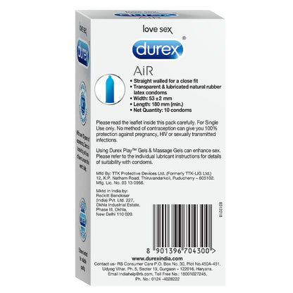Durex Air Condoms | Ultra Thin Condom,10s