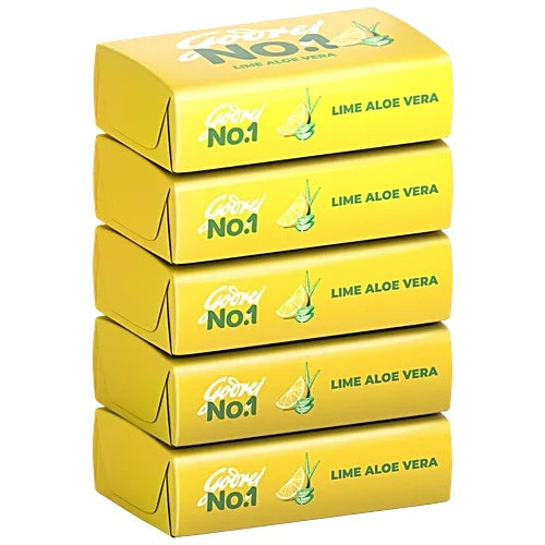 Godrej No.1 Lime & Aloe Vera Bathing Soap, 100 g ( Buy 4 get 1 free )