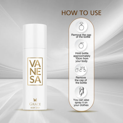 VANESA Grace Deo - 150ML | Long Lasting Deodorant Spray For Women