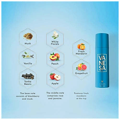 Vanesa Celeb Deodorant Body Spray - Refreshing Fragrance, 150 ml