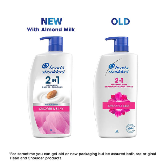Head & Shoulders Smooth & Silky 2 in 1 Anti-Dandruff Shampoo + Conditioner, Upto 100% Dandruff Free, 1 L