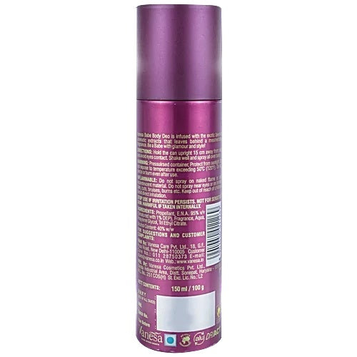 Vanesa Babe Deodorant Body Spray - Refreshing Fragrance, 150 ml