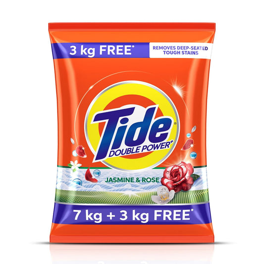 Tide Plus Double Power Detergent Washing Powder Jasmine & Rose 7kg + 3kg FREE