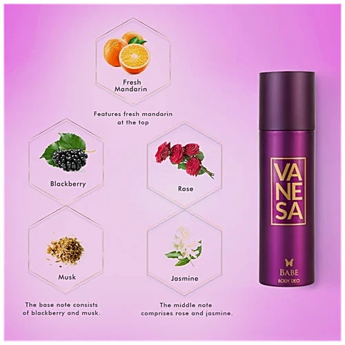 Vanesa Babe Deodorant Body Spray - Refreshing Fragrance, 150 ml
