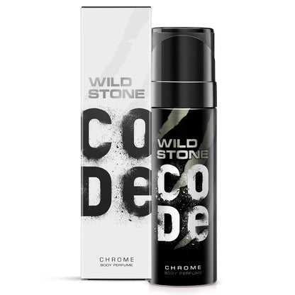 Wild Stone Code Chrome No Gas Body Perfume for Men, Long Lasting Masculine Fragrance for Office Wear - 150ml
