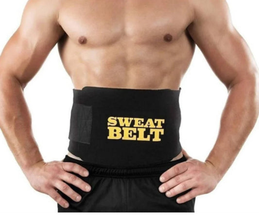 Sweat Belt-Anti-Slip Slimming Belt for Men & Women | Sweat Belt for Workout, Back Support, Weight Loss & Posture Correction Black