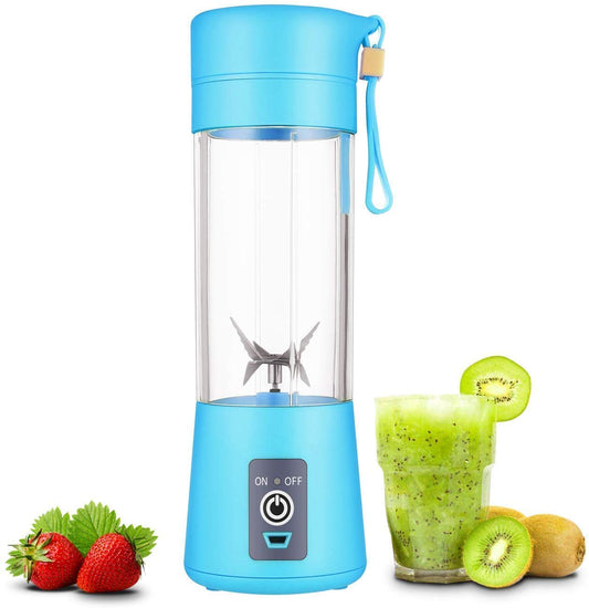 Plastic 6 Blade Portable Electric Mini Usb Juicer Hand Juicer (Blue)